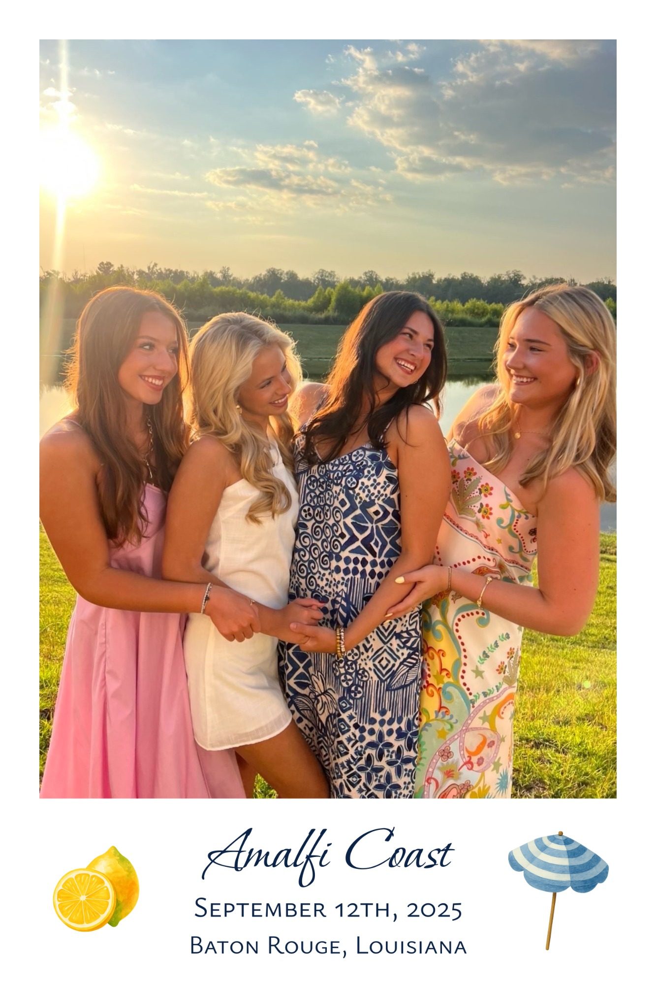 event photography for a sorority mixer event with an image of four sorority girls at the event